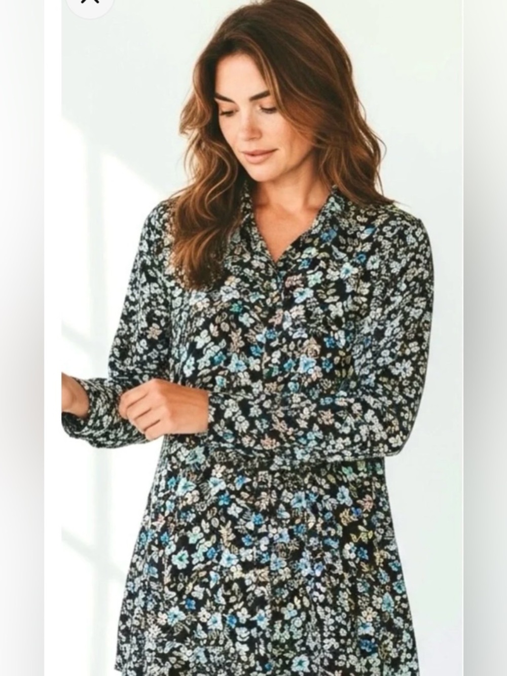 J.Jill Floral Button Down Top/Shirt Size Medium